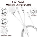 3 in 1 Charging Cable USBC USBA for Phone Magnetic Watch Charger Universal Wireless Dock for iWatch S10 SE Ultra & AirPods. 