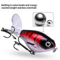 PROBEROS1PC Whopper Popper Topwater Fishing Lure -  Artificial Hard Bait with Soft Rotating Tail for Bass Fishing Tackle. 