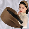 French Headband with Wide High-end Hairband Cover White Hair and Decorate Hair Accessories Headbands for Women.
