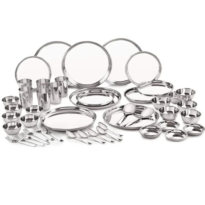 Stainless Steel Premium Quality Dinner Set (Set Of 50 Psc)