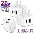 EU US UK 20W Dual Ports Type c USB C PD Wall Charger Fast Quick Charging Power Adapters For IPhone 11 12 13 14 15 . 
