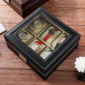 DELESYS 2/3/4/5/6/8/10/12 Slots PU Leather Watch Box Traditional Style Watch Storage Box  Watch Case With Lock. 