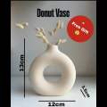 Minimalist Donut Vase – Concrete Decorative Flower Pot for Home & Office + Free Gift. 