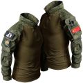 RU Camo  Sets Men Outdoor Breathable Long Sleeve T Shirts+Multi-pocket Straight Cargo Pant 2Pcs Suit Training Combat Set. 