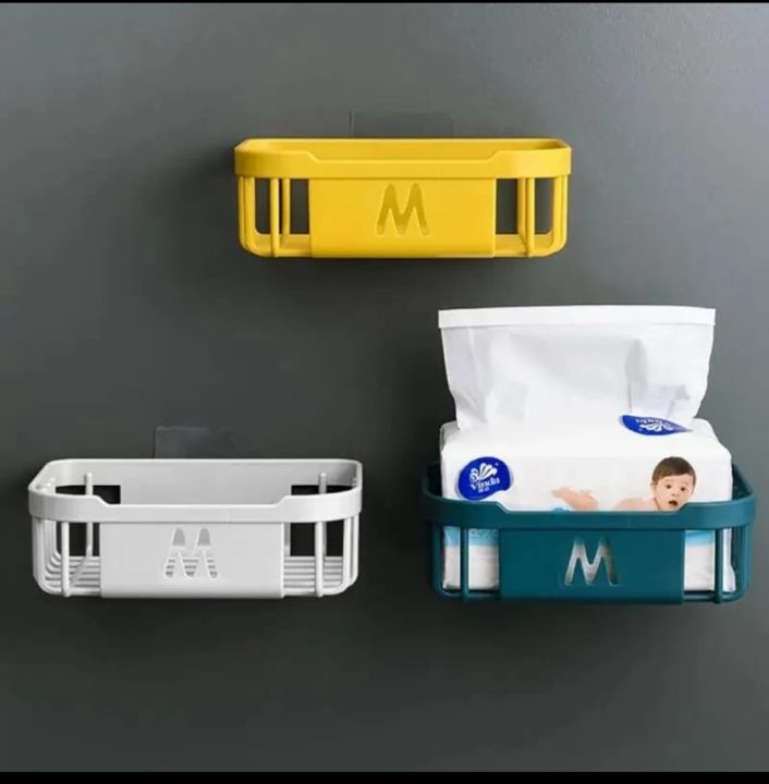 Multifunction Wall Mounted Organizer With Sticker For Bathroom & Kitchen