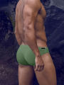 Men's Solid Color Triangle Swim Brief With Push Up Pad,  Low Waist Drawstring Waistband Surfing Swimming Trunk Short. 