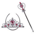 Vicloon Elsa Princess Tiara, Tiara Crown and Fairy Wand Elsa Dress Up Accessories Set for Party.