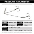 Spinpoler Corkscrew Stinger Rig Hook Double Treble Pike Bass Fishhook High-Carbon Steel For Soft Lure Fishing Equipment.