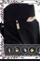 saudi hijaab with naqaab patti |.  naqaab for girls | fresh chiffon naqaab patti with head brouch. 