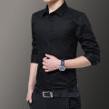 2023 New Plus Size 5xl 6XL 7XL Camisa Cmen's Slim Solid Color Long-sleeved Shirt Business Casual White Shirt Men's Brand Classic. 