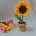 crochet flower pot. 