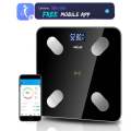 Personal Weighing Scale BMI Body Digital Bathroom Scale LED iOS and Android Lifetime Free App. 