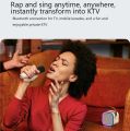 (Duel Mic) K12 Professional wireless microphone RGB Colorful Light Singing Karaoke Speaker Bluetooth-Compatible 5.3 Support 3.5mm Earphone Any One Colour.