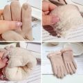 Women Winter Thick Plush Gloves Fashion Warm Suede Outdoor Guantes Lady Touchscreen Driving Gloves Sports Cycling Mittens.