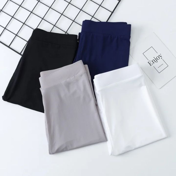 Nylon Ice Silk Leggings Women High Waist Big Size Tights Elastic Slim Outside Wearing Pants Summer Thin Style Leggings