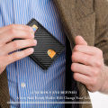 Men's Wallet Ultra Thin Rfid Leather with ID Window Multi Card Carbon Fiber Wallet. 
