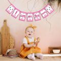 “I Got My First Tooth” Banner – Blue & Pink Card Garland | Baby First Tooth, First Birthday & Milestone Party Decoration | Photo Prop. 