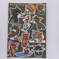 Tom and Jerry Mini UNCUT sticker sheet - A6 size - 15x10 cm. 