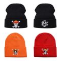 Anime Knited Hats Cosplay Adult Unisex Cap Cartoon Lufy Anime Peripheral Fashion Warm Beanie Hat Skull Embroidery Hood.