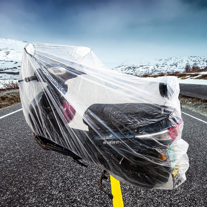 Disposable transparent motorcycle jersey PE film bicycle cover rainproof dustproof battery car cover