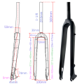 BALUGOE Vertebral canal Bike MTB Fork Bicycle Front Fork Carbon Fiber Rigid Fork Straight pipe mountain bike Forks Quick Release. 