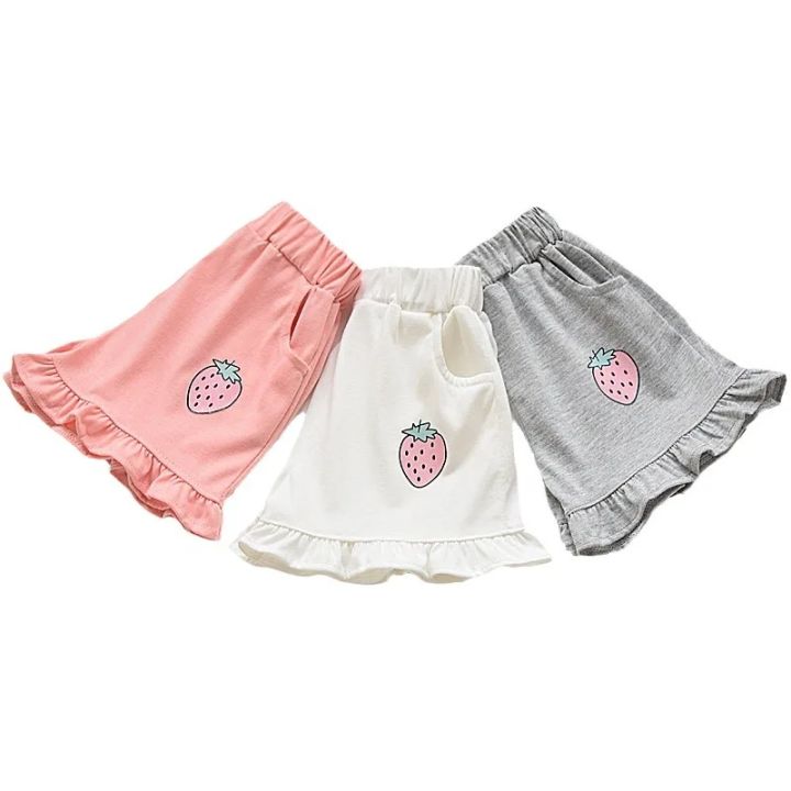 Kids%20Shorts%20Strawberry%20Printed%20Lace%20Baby%20Shorts%20Toddler%20Summer%20Clothes%20for%20Girls%202%20To%207%20Years%20Kids%20Shorts%20-%20Image%206