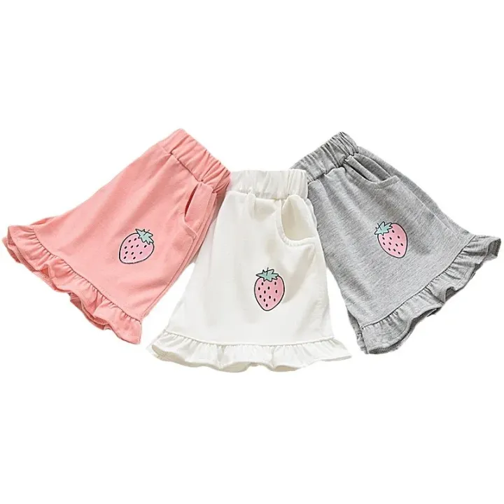 Kids%20Shorts%20Strawberry%20Printed%20Lace%20Baby%20Shorts%20Toddler%20Summer%20Clothes%20for%20Girls%202%20To%207%20Years%20Kids%20Shorts%20-%20Image%206