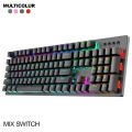 HP RGB Mechanical Gaming Keyboard GK100 GK100F LED Backlit, Anti-Ghosting, Wired USB, Blue Switches, Durable Keys, PC Laptop Compatible, Ergonomic Design for Esports Typing Setup. 