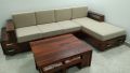 Solace L-Shaped 4 Seater Wooden Sofa. 