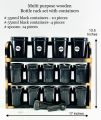 Wooden Bottle Rack with Containers / Fully Black Rack / Wall mounted Rack. 