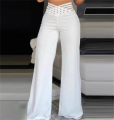 High Waist Hollow Out Pant Women Spring Summer Solid Retro Boot Cut Pants Korean Baggy Y2K Trousers Female Casual Outfit Clothes. 