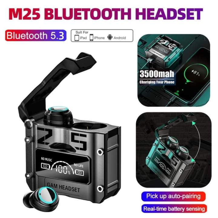 M25 Earbuds with Power-Bank