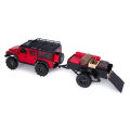 Aluminum Machined Utility Trailer with Ball Head Tool for Small RC Crawler 1/18 1/24 Scale TRX4M FCX18 Redcat Ascent-18 SCX24.