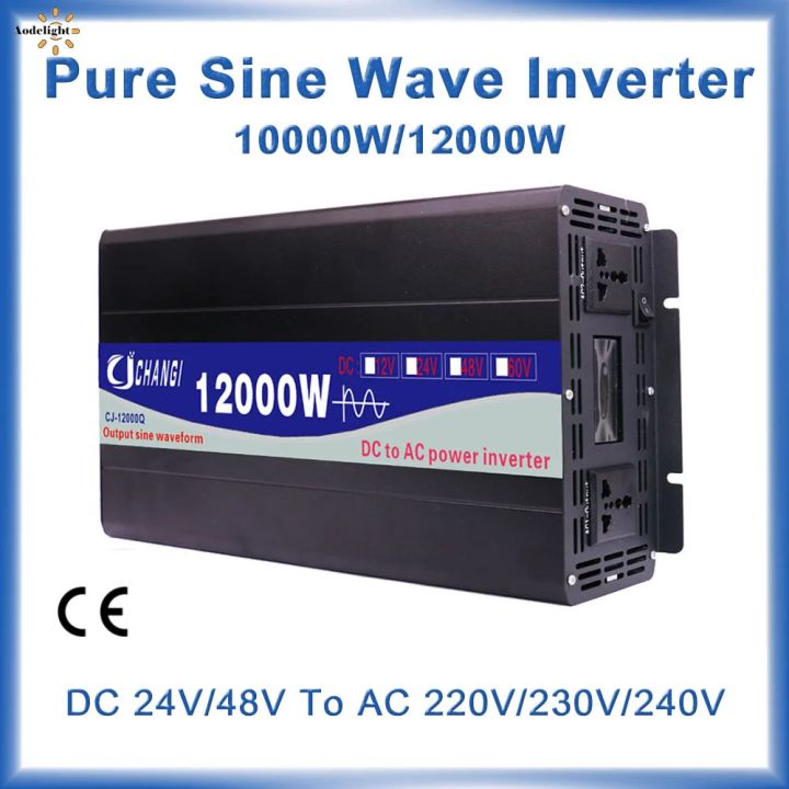 5000W 10000W 12000W Pure Sine Wave Inverter DC 24V 48V to AC 220V 230V ...