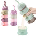 Storage Three/Four Tier Portable Food Container Powder Milk Powder Carton Dispenser Spill Resistant Suitable for 1 to 6 Years Ol.