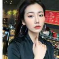 Big Round Crystal Hoop Earrings for Women Bijoux Geometric Rhinestone Earrings Statement Jewelry . 