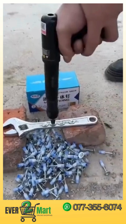 Portable Concrete Nail Gun – Powerful Handheld Fastening Tool for Wood, Brick, Steel & Concrete | Easy Installation for CCTV, Windows, Air Conditioning Racks & More