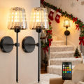 Rechargeable Wall Lamp Crystal Glass RGB Rechargeable E27 Bulb Dimmable Living Room Bedroom Corridor Hotel LED Ambient Lighting. 