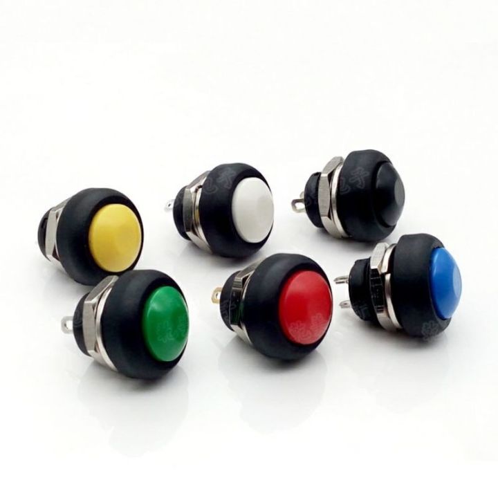 2 PCs mini push button switch waterproof round push button switch PBS-33B