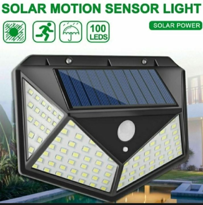 Solar light 100 LED solar lamp motion detector outdoor flood sensor spotlight