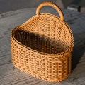 Wall Mounted Vegetable and Fruit Basket, Simulated Rattan Hanging Basket, Plastic Wall-mounted Hanging Basket, Home Decoration. 