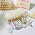 Kawaii Puffs Pencil Case Bag Cosmetic Girls Pen Pouch Box Cute Korean Stationery for Office Back to School Supplies Students. 