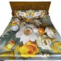 Premium King Size 3D Design Bed Sheet with 2 Pillow Cover & 1 Side pillow Cover.