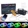 2PCS RGB Angel Eyes Halo Rings Lights with Turn Signal Lights APP Bluetooth LED Motorcycle Retrofit DRL Car Headlight 12V 24V. 