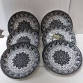 Pack OF 6 Melamine Diner  Medium plates Irani Design Double glazed quality oven safe Serving For Rice And Curry. 
