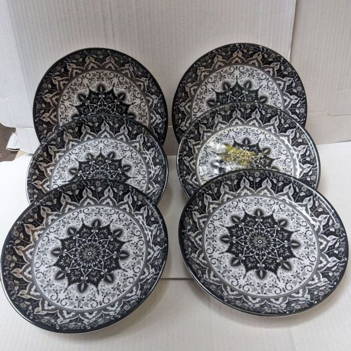 Pack OF 6 Melamine Diner  Medium plates Irani Design Double glazed quality oven safe Serving For Rice And Curry
