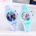 Disney Kids Watches for Girls Silicone Strap Princess Elsa Frozen 2 Sophia Flash Light Children Watch Women Clock reloj infantil. 