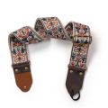 Miwayer Embroidered Guitar Strap Soft Vintage Flowers Adjustable Creative Watch Bands Cotton Belt & Leather Head.