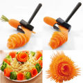Vegetable Fruit Cutter Household Spiral Funnel Flower Shredder Peeler Artifact Portable Fast Carrot Cutter Slicer Spiral Cutter.