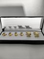 Stud Button Set Golden Square Design | Cufflinks and Button Set for Men Shalwar Kameez | Men Accessories. 